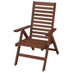 Set mobilier de gradina Ikea Applaro 8 scaune pliante/masa plianta (Vopsit Maro/Kuddarna Gri) Thumb