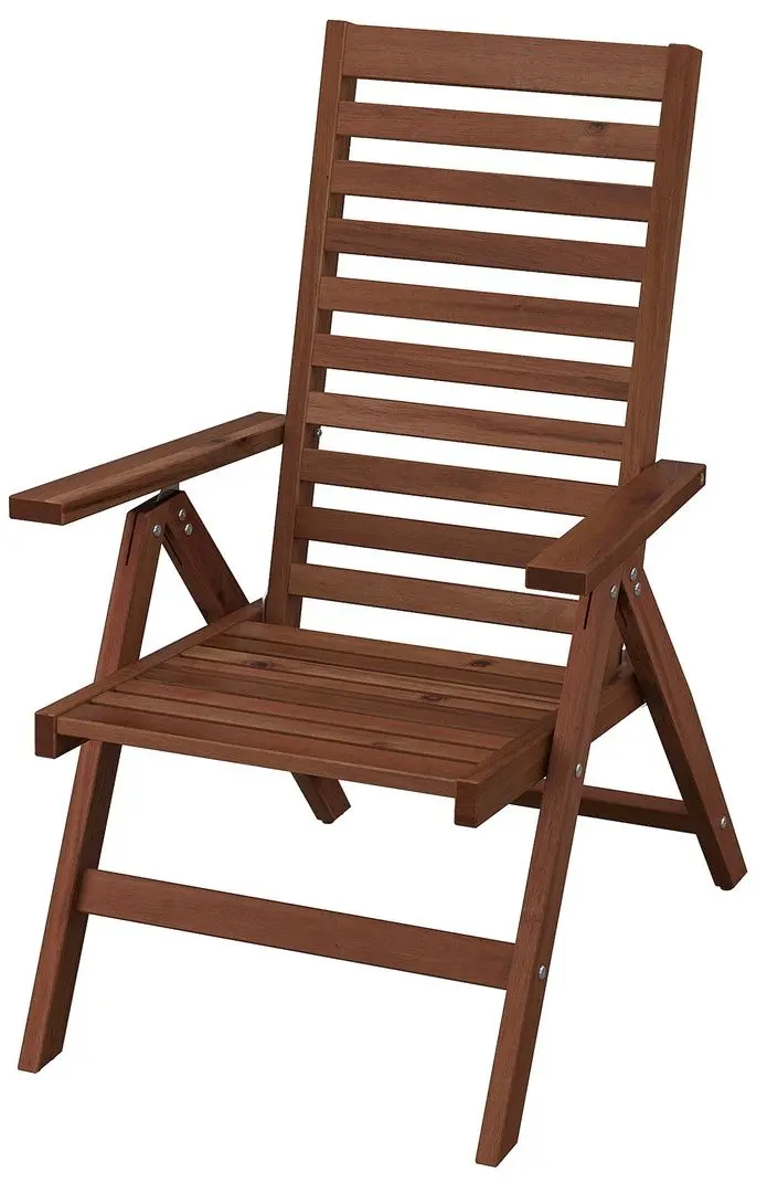 Set mobilier de gradina Ikea Applaro 8 scaune pliante/masa plianta (Vopsit Maro/Kuddarna Gri) - 3