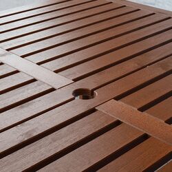 Set mobilier de gradina Ikea Applaro 8 scaune pliante/masa plianta (Vopsit Maro/Kuddarna Gri) Thumb