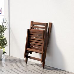 Set mobilier de gradina Ikea Applaro 8 scaune pliante/masa plianta (Vopsit Maro/Kuddarna Gri) Thumb