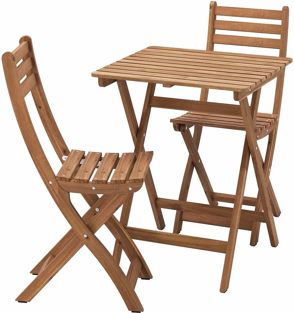 Set mobilier de gradina Ikea Askholmen 2 scaune/pliabil 60x62 (Maro Inchis)