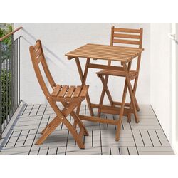 Set mobilier de gradina Ikea Askholmen 2 scaune/pliabil 60x62 (Maro Inchis)