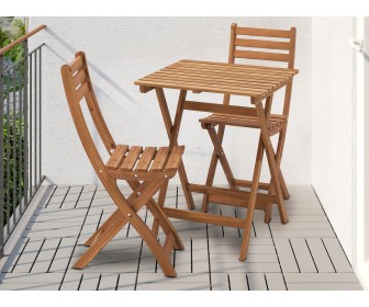 Set mobilier de gradina Ikea Askholmen 2 scaune/pliabil 60x62 (Maro Inchis)