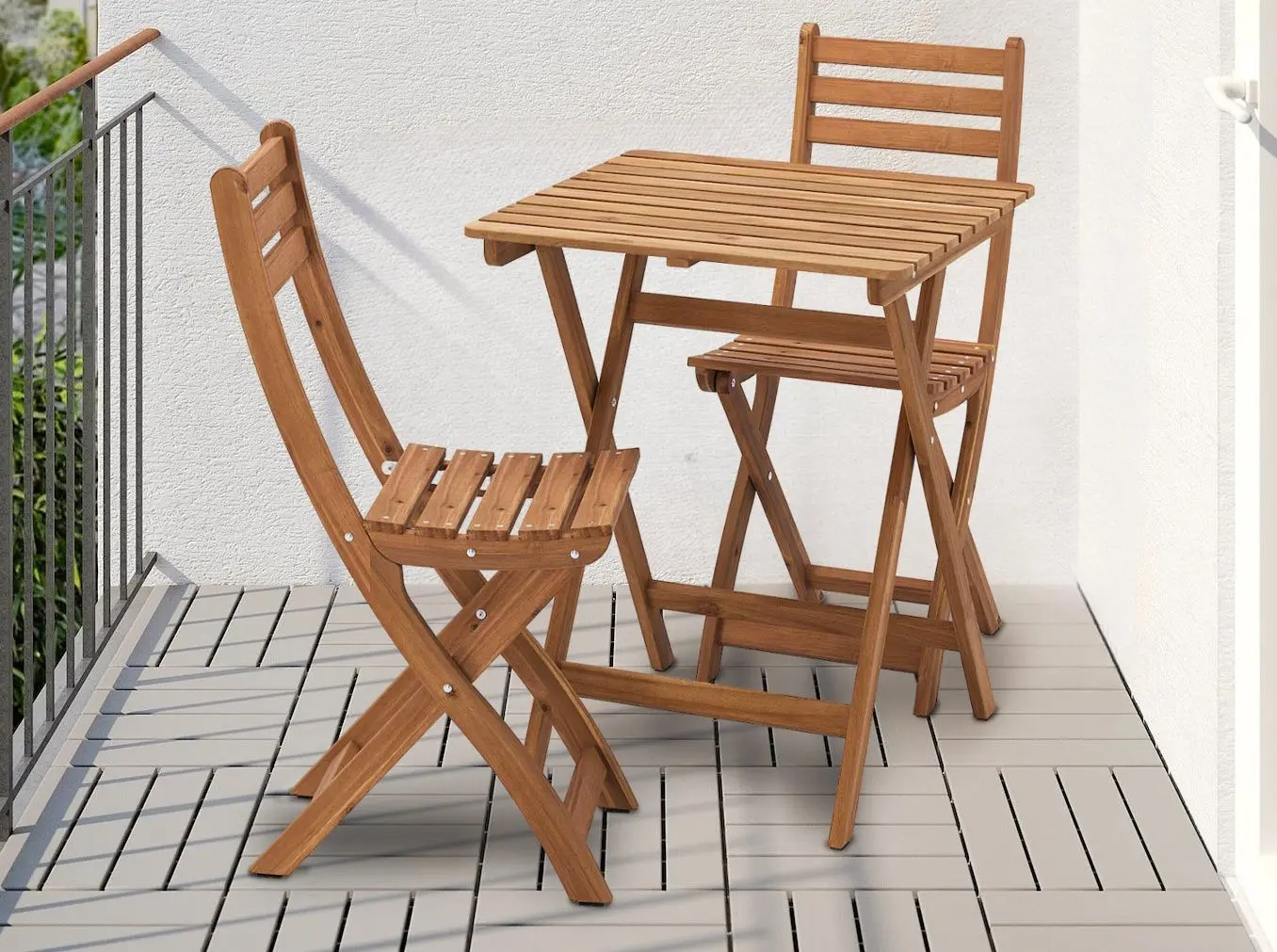 Set mobilier de gradina Ikea Askholmen 2 scaune/pliabil 60x62 (Maro Inchis)