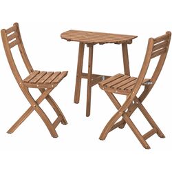 Комплект садовой мебели Ikea Askholmen 2 стула/складной 70x44 (Темно-Коричневый) Thumb