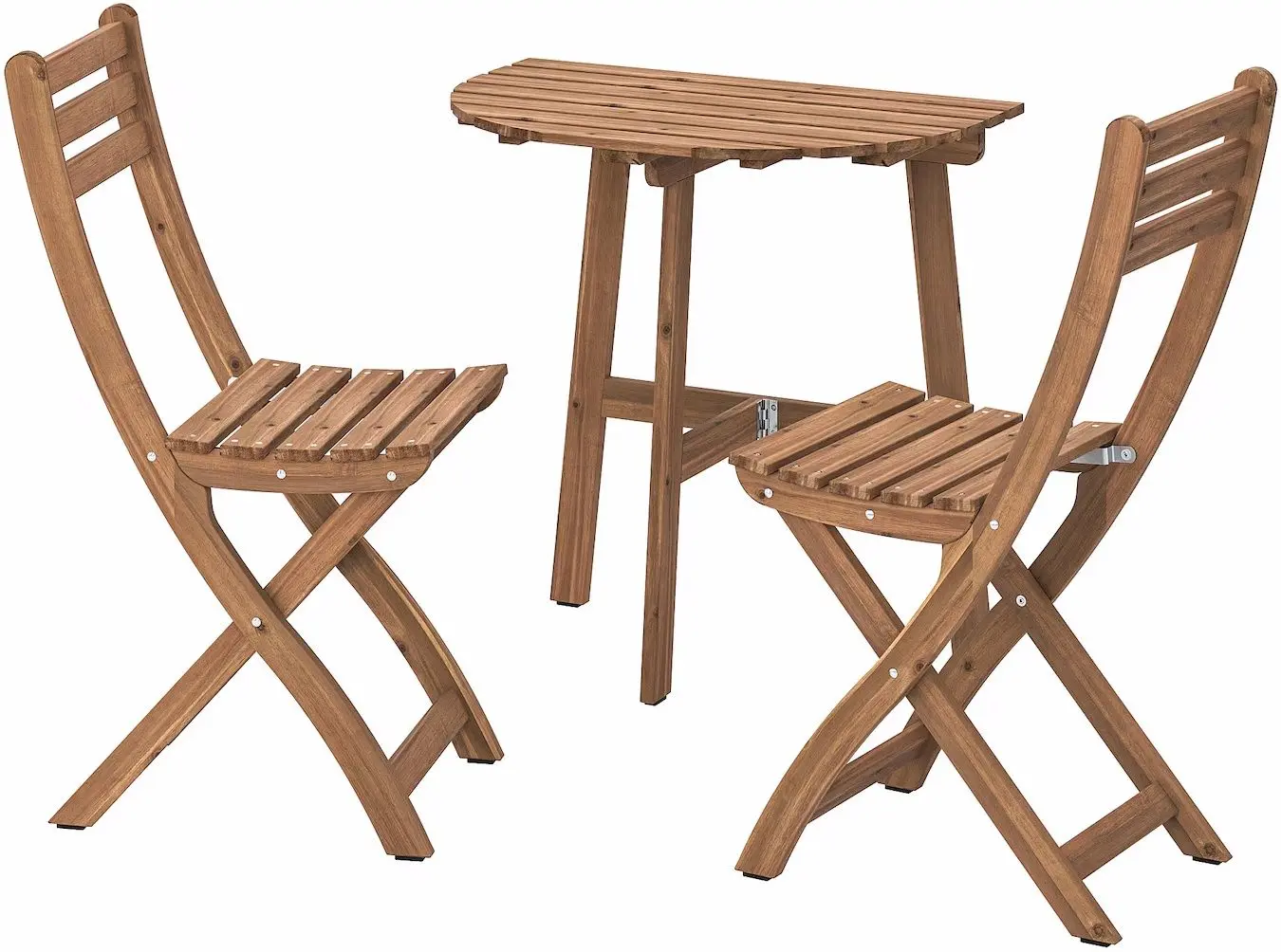 Комплект садовой мебели Ikea Askholmen 2 стула/складной 70x44 (Темно-Коричневый)