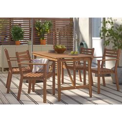 Set mobilier de gradina Ikea Askholmen 4 scaune/cu cotiere 143x75 (Maro Inchis)