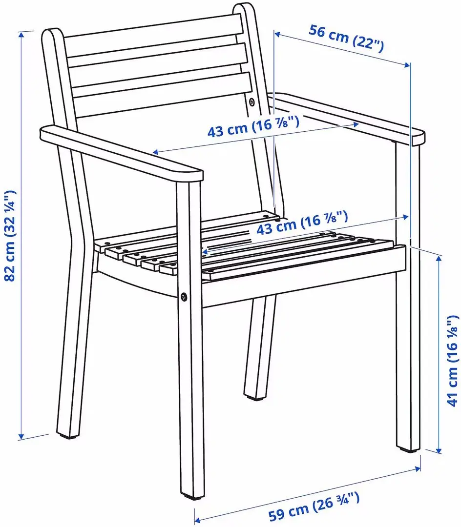 Set mobilier de gradina Ikea Askholmen 4 scaune/cu cotiere 143x75 (Maro Inchis)