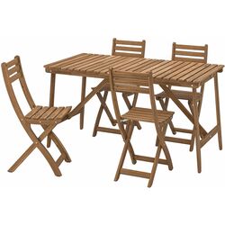 Set mobilier de gradina Ikea Askholmen 4 scaune/pliabil 143x75 (Maro Inchis) Thumb