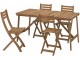 Set mobilier de gradina Ikea Askholmen 4 scaune/pliabil 143x75 (Maro Inchis)