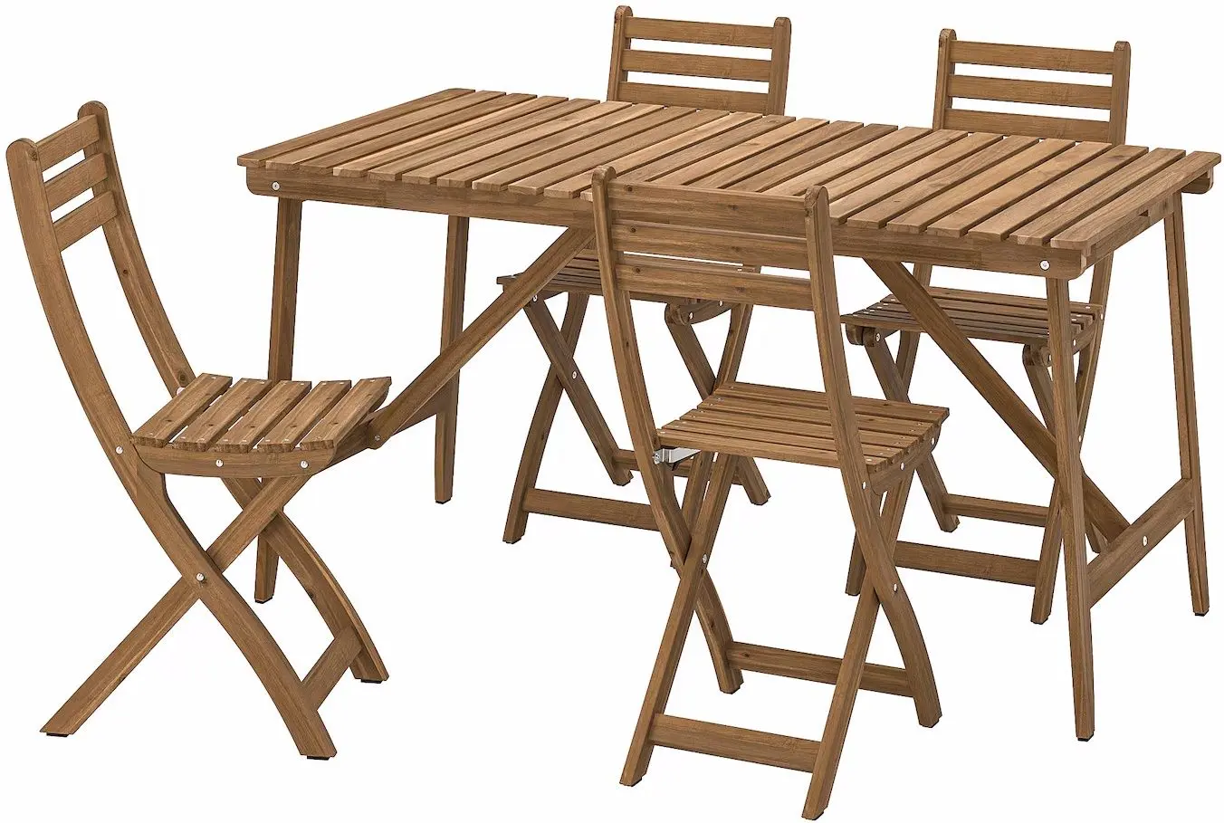 Set mobilier de gradina Ikea Askholmen 4 scaune/pliabil 143x75 (Maro Inchis)