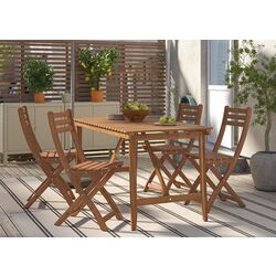 Set mobilier de gradina Ikea Askholmen 4 scaune/pliabil 143x75 (Maro Inchis)