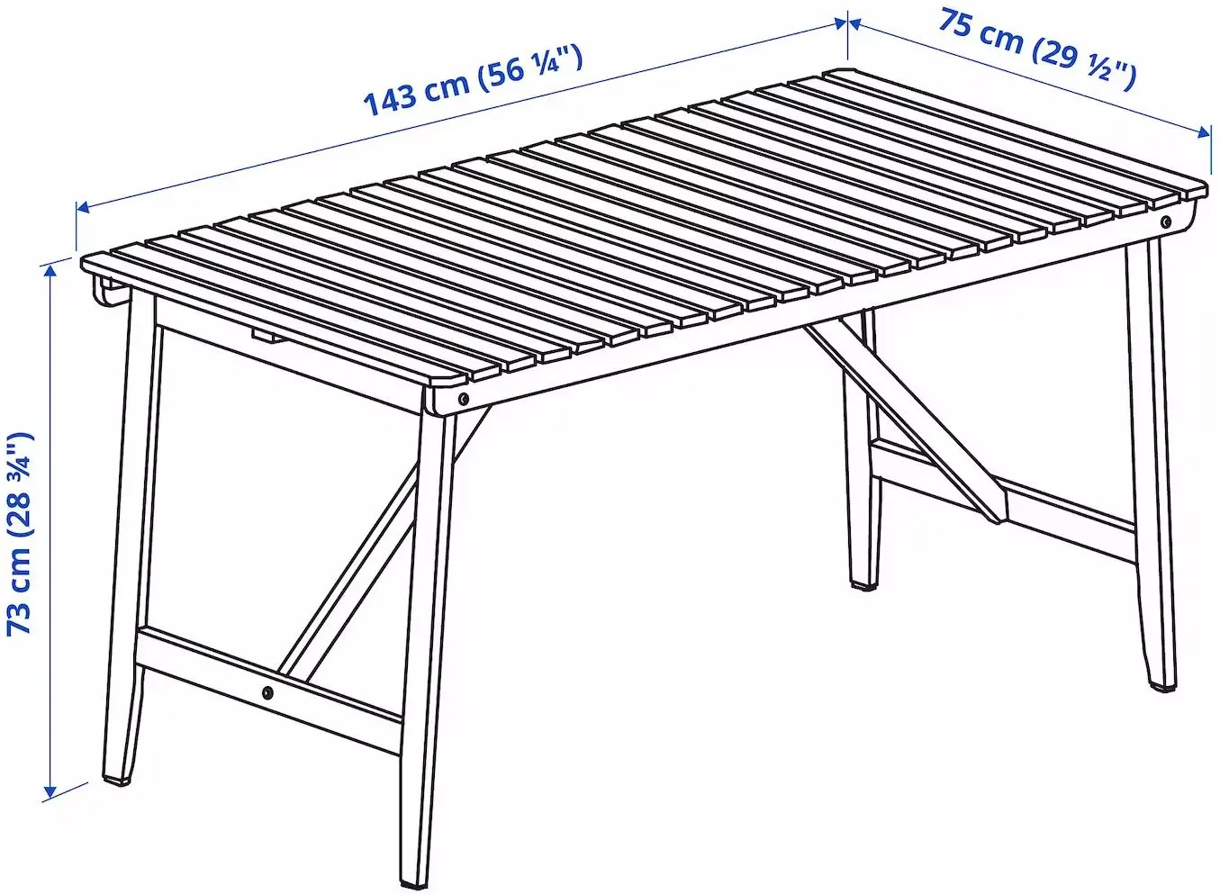 Set mobilier de gradina Ikea Askholmen 4 scaune/pliabil 143x75 (Maro Inchis)
