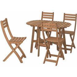 Set mobilier de gradina Ikea Askholmen 4 scaune/pliabil 60x30 (Maro Inchis) Thumb