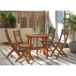 Set mobilier de gradina Ikea Askholmen 4 scaune/pliabil 60x30 (Maro Inchis)