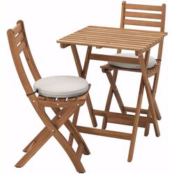 Set mobilier de gradina Ikea Askholmen/Froson/Duvholmen 2 scaune/pliabil 60x62 (Maro Inchis/Bej) Thumb