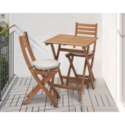 Set mobilier de gradina Ikea Askholmen/Froson/Duvholmen 2 scaune/pliabil 60x62 (Maro Inchis/Bej)