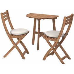 Set mobilier de gradina Ikea Askholmen/Froson/Duvholmen 2 scaune/pliabil 70x44 (Maro Inchis/Bej) Thumb