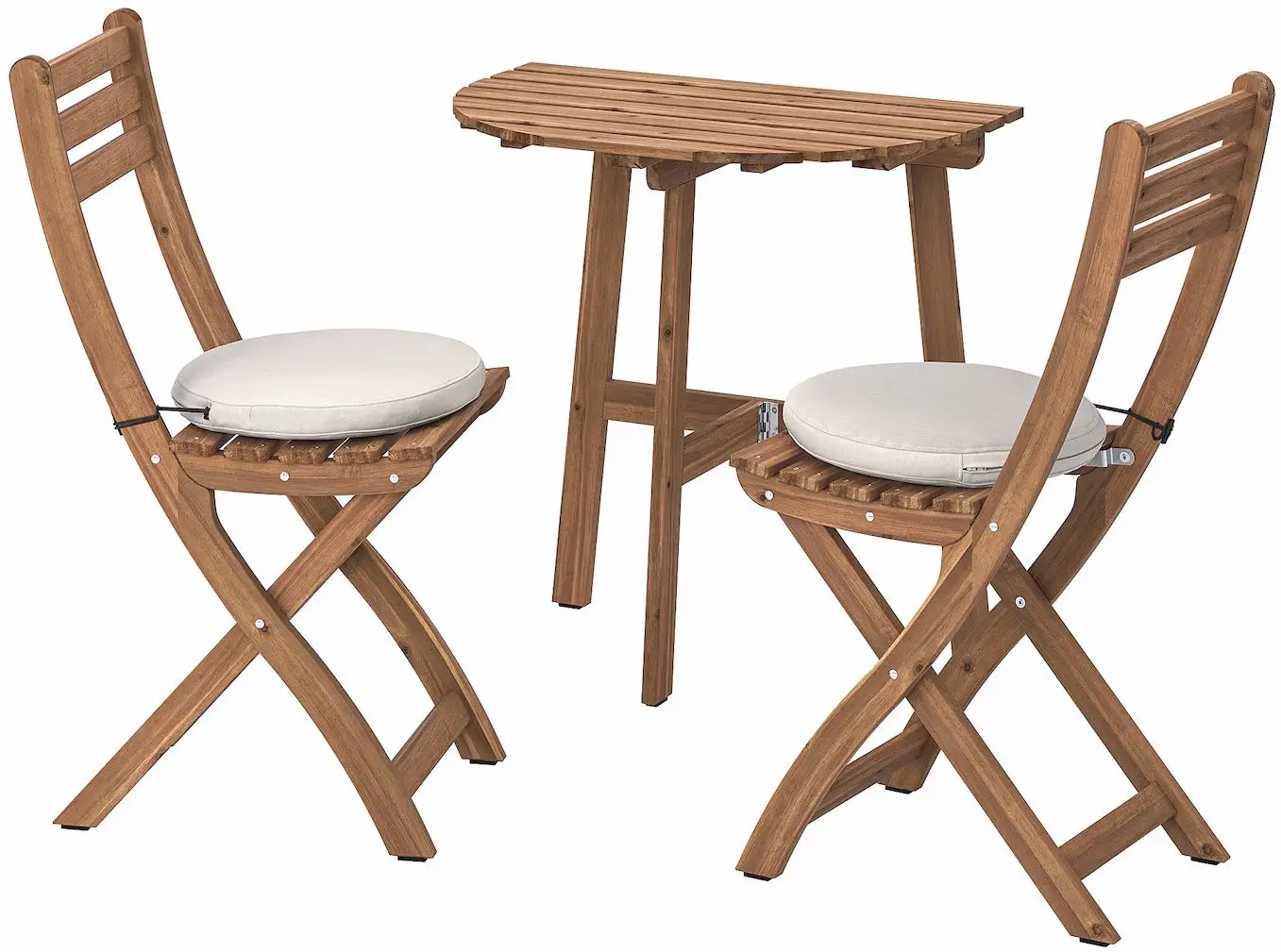 Set mobilier de gradina Ikea Askholmen/Froson/Duvholmen 2 scaune/pliabil 70x44 (Maro Inchis/Bej)