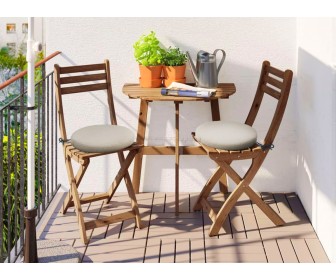 Set mobilier de gradina Ikea Askholmen/Froson/Duvholmen 2 scaune/pliabil 70x44 (Maro Inchis/Bej)