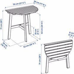 Set mobilier de gradina Ikea Askholmen/Froson/Duvholmen 2 scaune/pliabil 70x44 (Maro Inchis/Bej) Thumb
