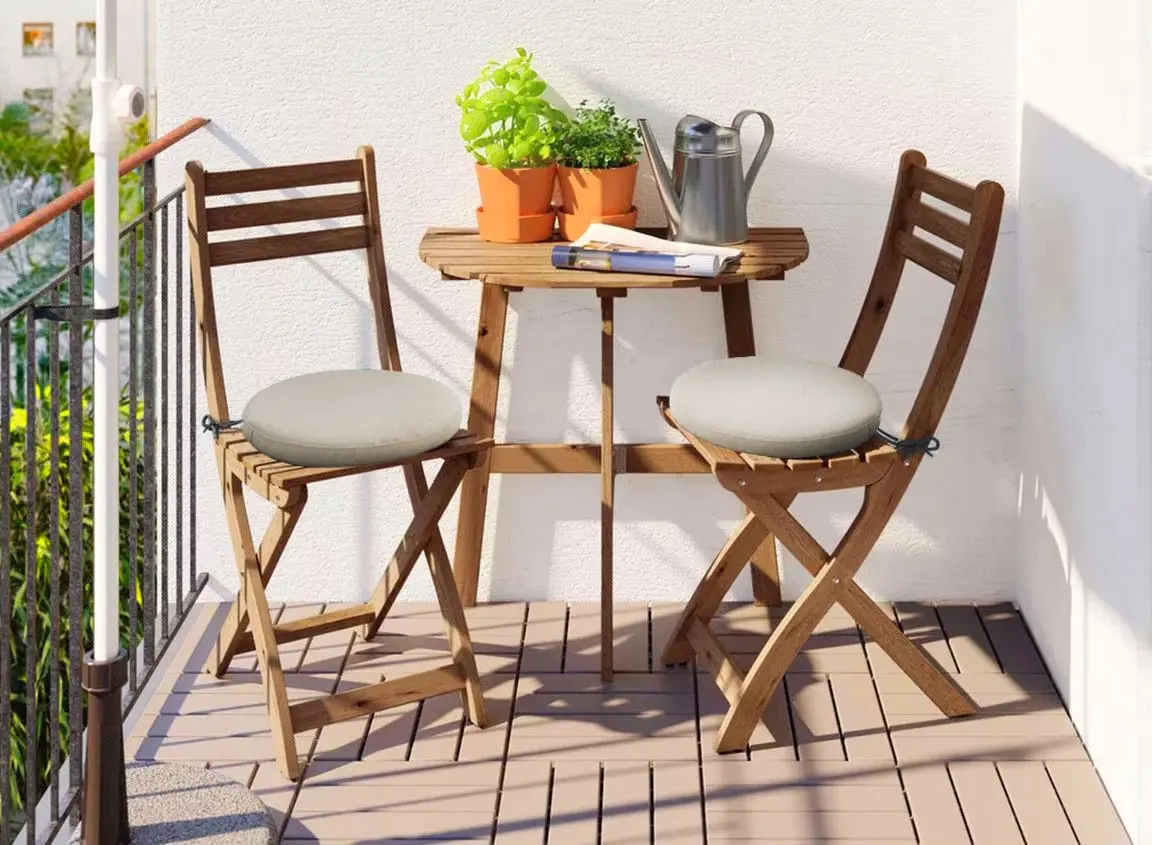 Set mobilier de gradina Ikea Askholmen/Froson/Duvholmen 2 scaune/pliabil 70x44 (Maro Inchis/Bej)