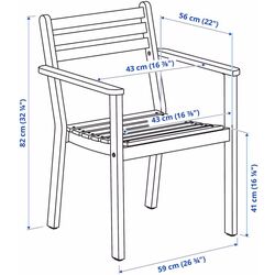 Set mobilier de gradina Ikea Askholmen/Froson/Duvholmen 4 scaune/cu cotiere 143x75 (Maro Inchis/Bej) Thumb