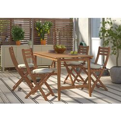 Set mobilier de gradina Ikea Askholmen/Froson/Duvholmen 4 scaune/pliabil 143x75 (Maro Inchis/Bej)