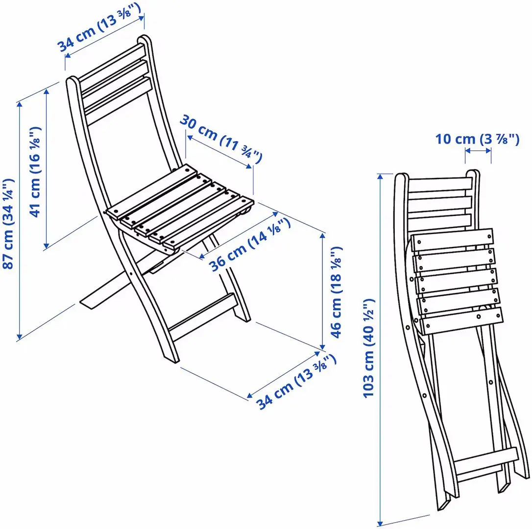 Set mobilier de gradina Ikea Askholmen/Froson/Duvholmen 4 scaune/pliabil 143x75 (Maro Inchis/Bej)
