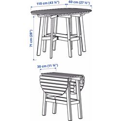 Set mobilier de gradina Ikea Askholmen/Froson/Duvholmen 4 scaune/pliabil 60x30 (Maro Inchis/Bej) Thumb