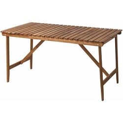 Set mobilier de gradina Ikea Askholmen/Klosan 4 scaune/cu cotiere 143x75 (Maro Inchis/Albastru) Thumb