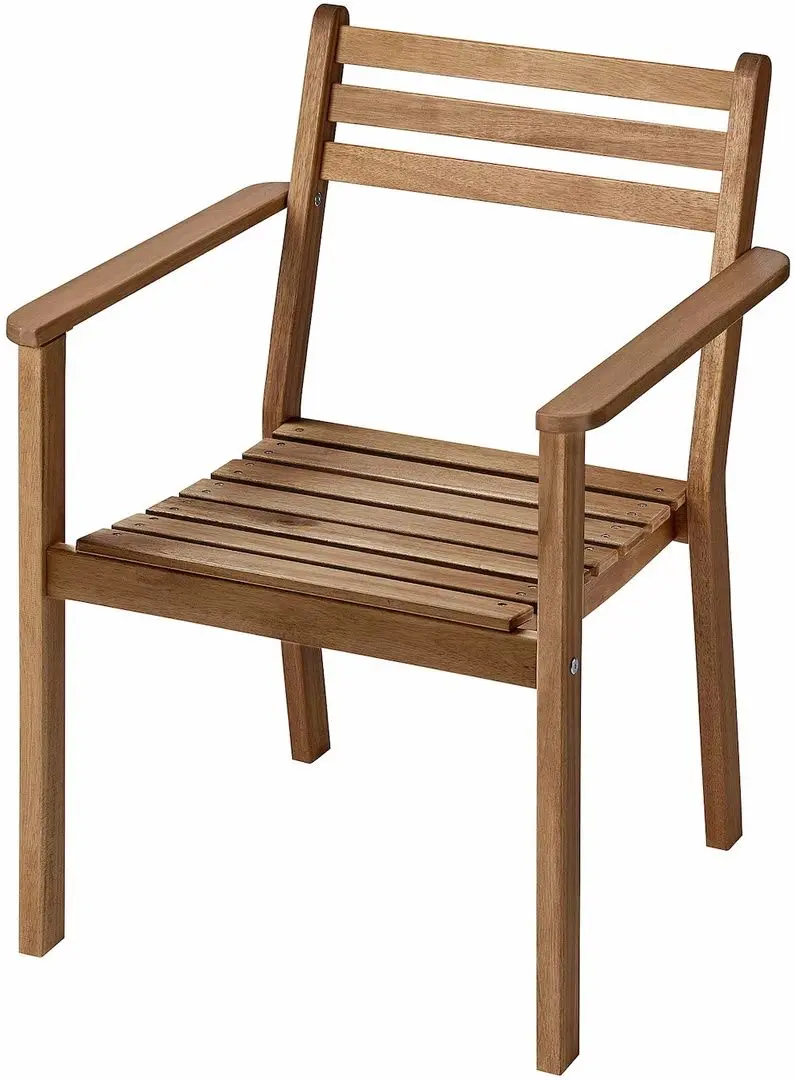 Set mobilier de gradina Ikea Askholmen/Klosan 4 scaune/cu cotiere 143x75 (Maro Inchis/Albastru)