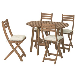 Set mobilier de gradina Ikea Askholmen/Kuddarna 106x70 (Maro inchis/Gri deschis-bej)