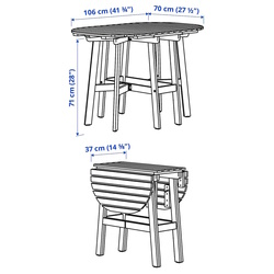 Set mobilier de gradina Ikea Askholmen/Kuddarna 106x70 (Maro inchis/Gri deschis-bej) Thumb