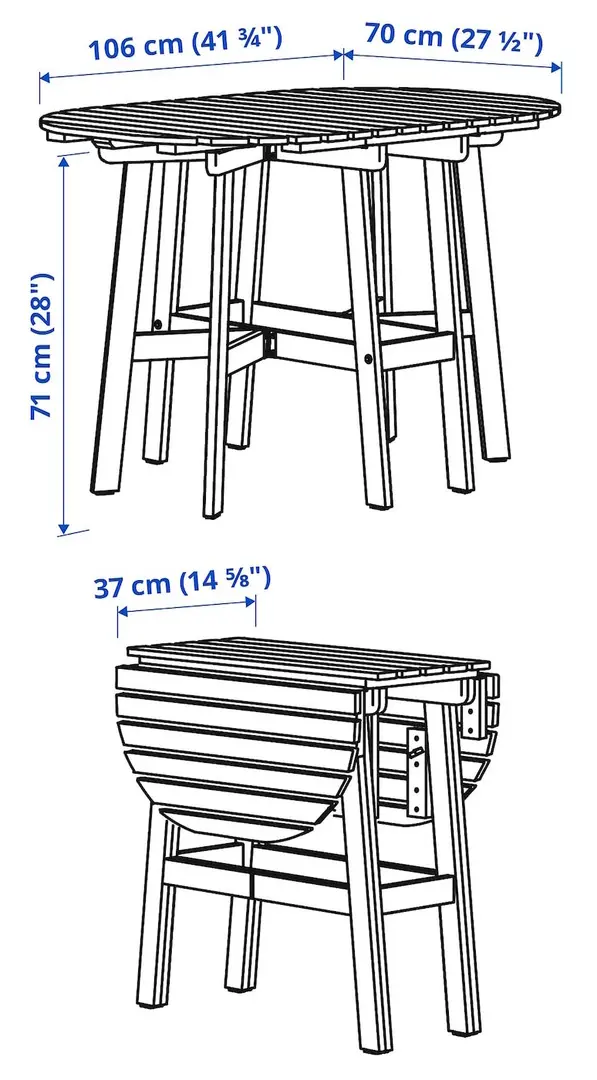 Set mobilier de gradina Ikea Askholmen/Kuddarna 106x70 (Maro inchis/Gri deschis-bej)