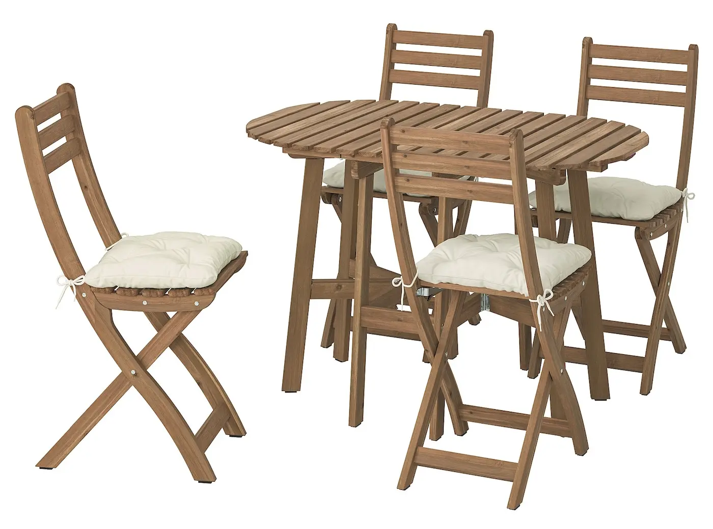 Set mobilier de gradina Ikea Askholmen/Kuddarna 106x70 (Maro inchis/Gri deschis-bej)