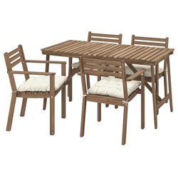 Set mobilier de gradina Ikea Askholmen/Kuddarna brate 143x75 (Maro inchis/Gri deschis-bej) Thumb