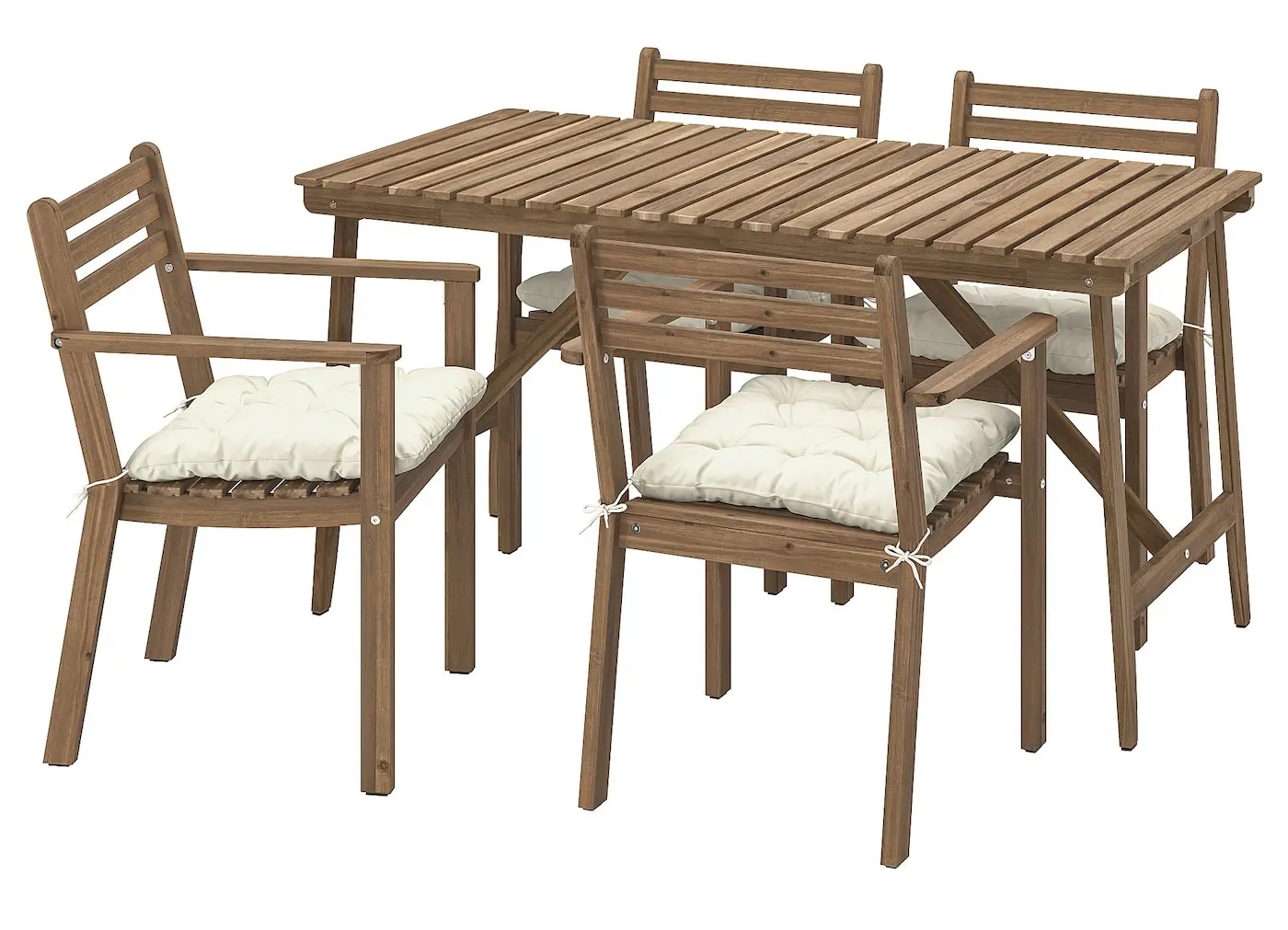 Set mobilier de gradina Ikea Askholmen/Kuddarna brate 143x75 (Maro inchis/Gri deschis-bej)