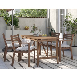 Set mobilier de gradina Ikea Askholmen/Kuddarna brate 143x75 (Maro inchis/Gri deschis-bej)