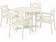 Set mobilier de gradina Ikea Bondholmen 4 scaune/cu cotiere 108cm (Alb-Bej)