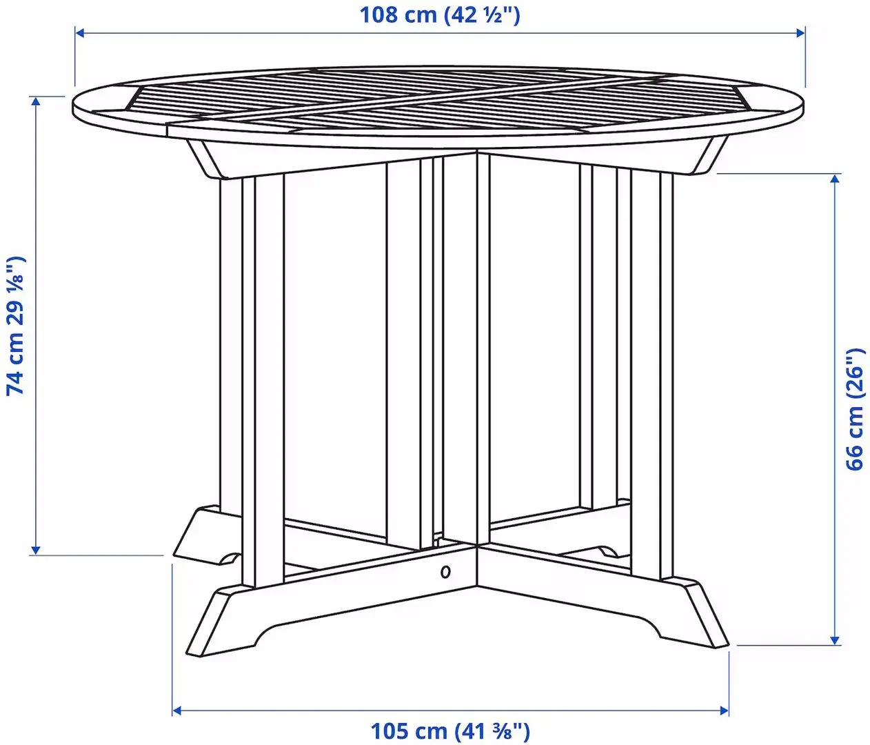 Set mobilier de gradina Ikea Bondholmen 4 scaune/cu cotiere 108cm (Alb-Bej)