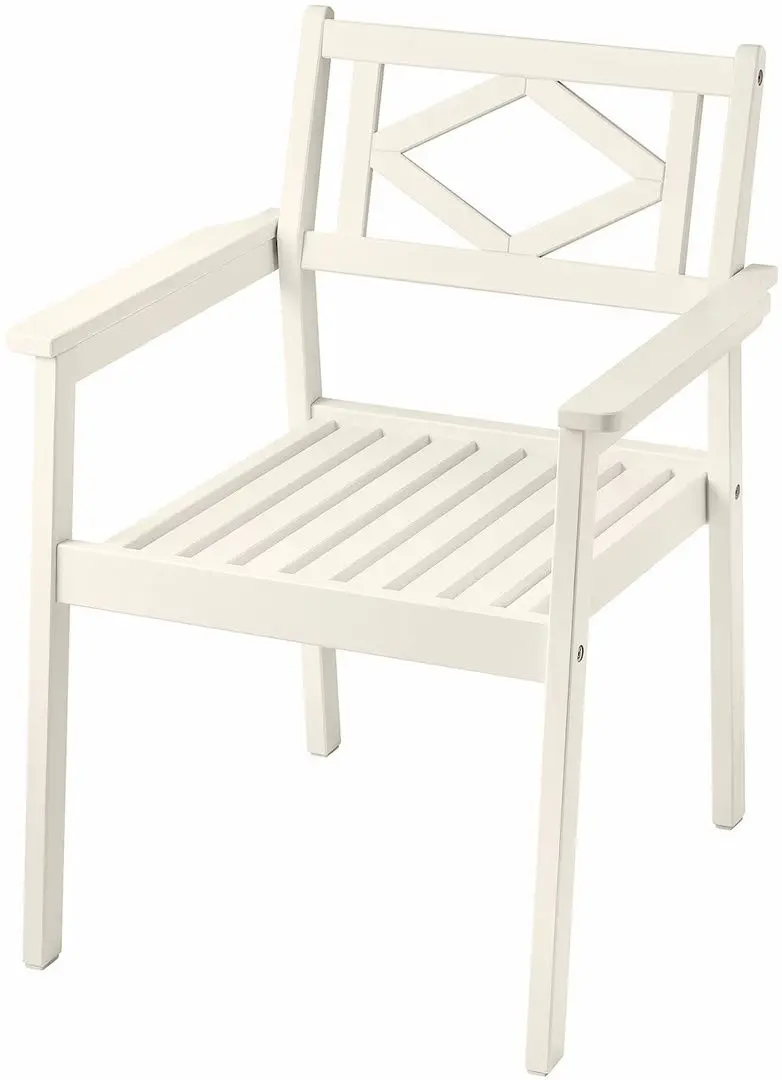 Set mobilier de gradina Ikea Bondholmen 4 scaune/cu cotiere 108cm (Alb-Bej)