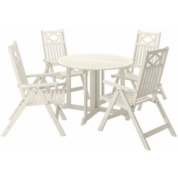 Set mobilier de gradina Ikea Bondholmen 4 scaune/pliabil 108cm (Alb-Bej) Thumb