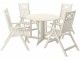 Set mobilier de gradina Ikea Bondholmen 4 scaune/pliabil 108cm (Alb-Bej)