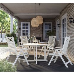 Set mobilier de gradina Ikea Bondholmen 4 scaune/pliabil 108cm (Alb-Bej)