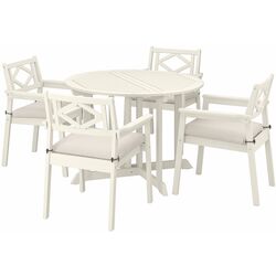 Set mobilier de gradina Ikea Bondholmen/Froson/Duvholmen 4 scaune/cu cotiere 108cm (Alb-Bej/Bej) Thumb