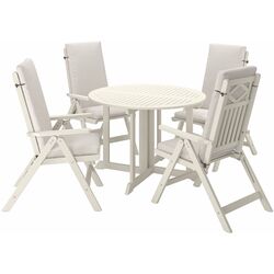 Set mobilier de gradina Ikea Bondholmen/Froson/Duvholmen 4 scaune/pliabil 108cm (Alb-Bej/Bej) Thumb