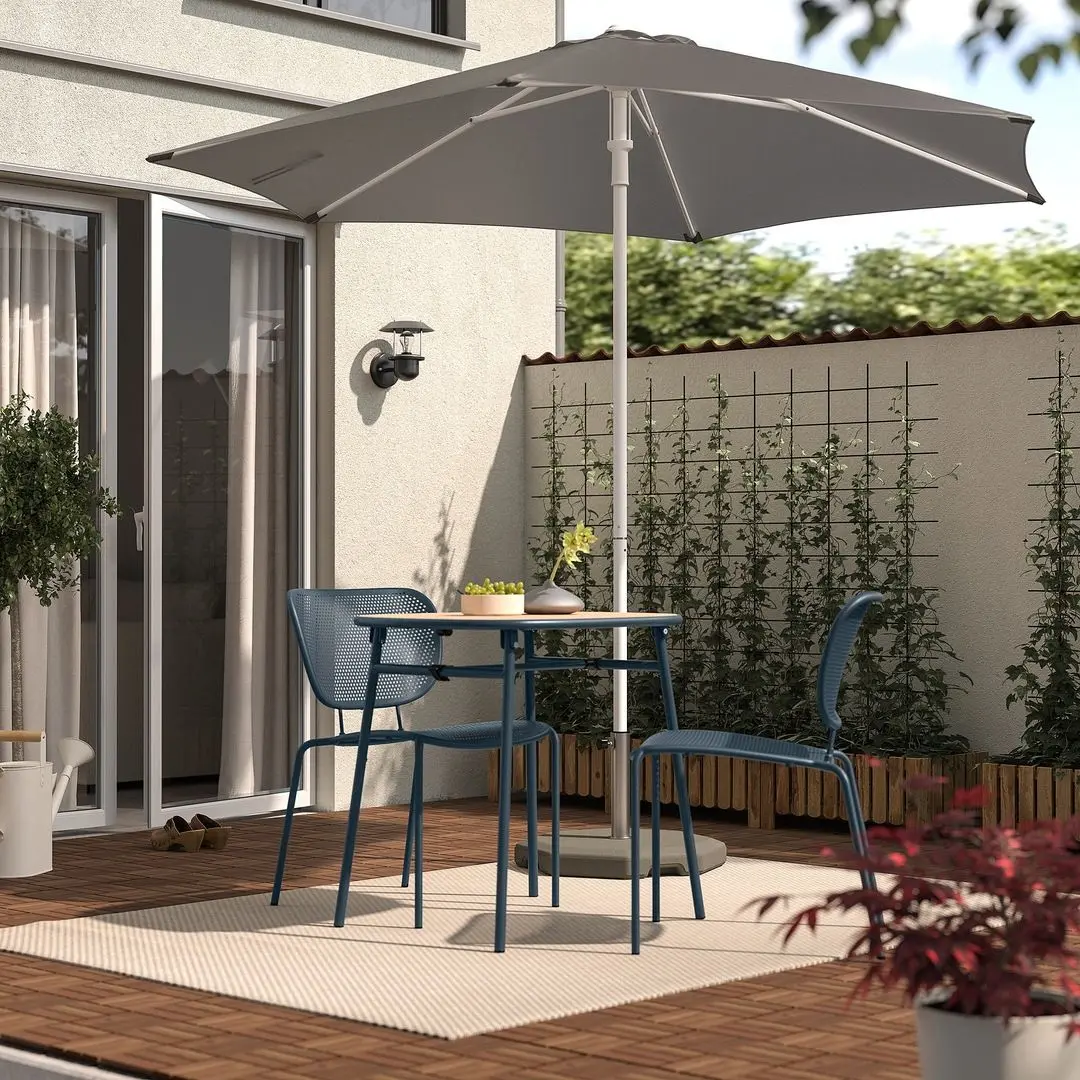 Комплект садовой мебели Ikea Duvskar 1+2 (Черно-синий/Эвкалипт) - 4