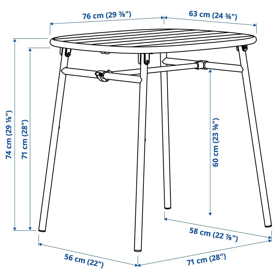 Комплект садовой мебели Ikea Duvskar 1+2 (Черно-синий/Эвкалипт) - 2