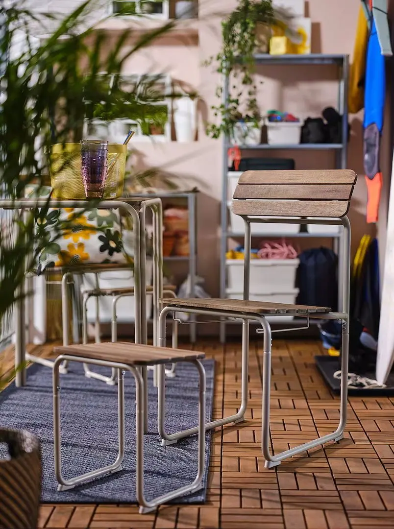 Set mobilier de gradina Ikea Furuon 2 scaune/2 taburete 75x56 (Maro)